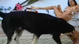 Young Tajiks fuck dog and give her cum in pussy